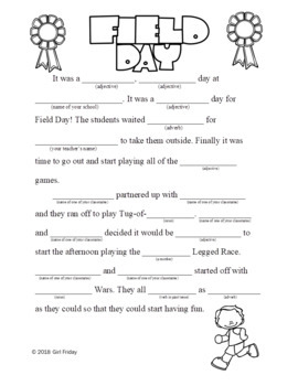 Field Day MadLibs by Girl Friday | Teachers Pay Teachers