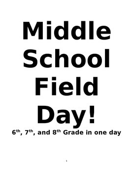 Preview of Field Day Plans- Junior High One Day