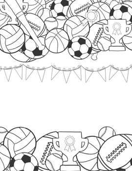 Preview of Field Day/Sports Coloring Sheet