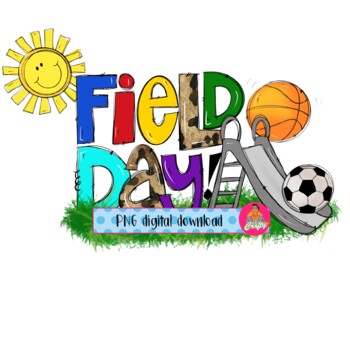 Preview of Field Day clip art png, sublimation, digital download - hand drawn