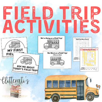 Preview of Going on a Field Trip Emergent Reader Memory Book Crown Hat Template Word Search