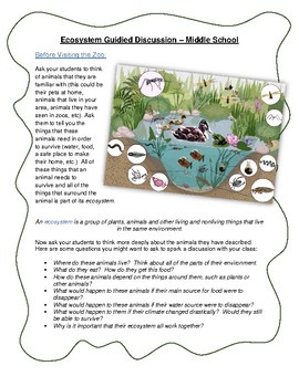Preview of Field Trip Activities for the Classroom: Ecosystems