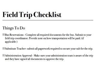 field trip checklist for teachers