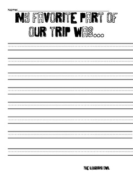 Field Trip Follow Up Packet by The Laughing Owl | TPT
