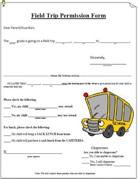 Preview of Field Trip Forms