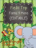 Field Trip Forms & More - ZOO/JUNGLE Theme {EDITABLE}