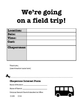 letter to have a field trip