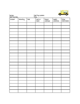 field trip log printable