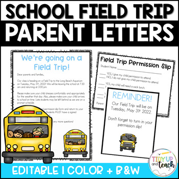 Preview of Field Trip Parent Letter