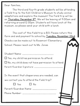 Preview of Field Trip Permission Form | Fully Editable
