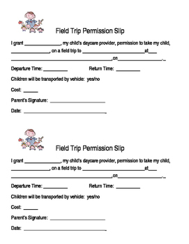 preschool field trip form