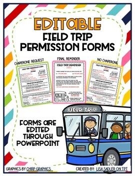 Preview of Field Trip Permission and Reminder Forms - EDITABLE