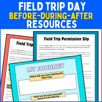 Preview of Field Trip Permission slip editable Field Trip Forms: Planners, Chaperone Letter