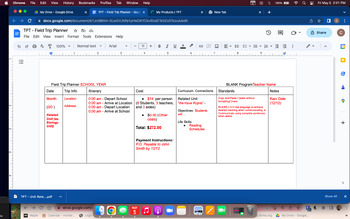 Preview of Field Trip Planner Organizer Proposal Graphic Organizer - Template Special Ed