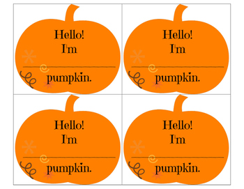 Field Trip Pumpkin Name Tags! by Chloe Smith | Teachers Pay Teachers