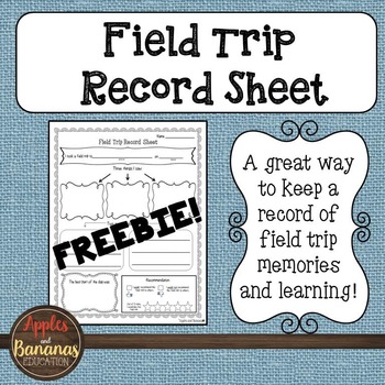 Preview of Field Trip Record Sheet