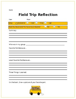 field trip reflection sample