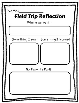 field trip reflection worksheet free