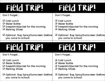 field trip reminder notice