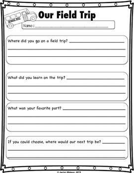 Preview of Field Trip Review Journal FREEBIE