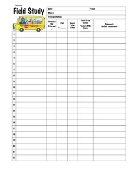 school trip checklist template