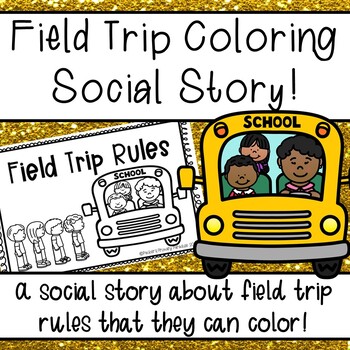 Preview of Field Trip Social Story Coloring Book