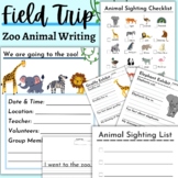 Field Trip To The Zoo Packet Animal Checklist Writing Prompts
