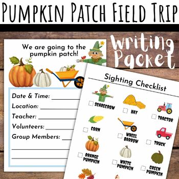 Preview of Field Trip to the Pumpkin Patch Informative Narrative and Opinion Writing Prompt