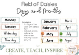 Field of daisies days and months display - Editable