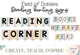 Field of daisies reading bunting signs