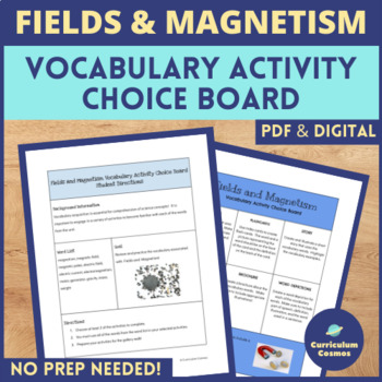 Preview of Fields and Magnetism Vocabulary Choice Board