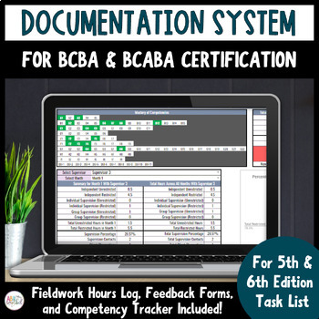 Preview of BCBA, BCaBA Hours Tracker Bundle | 5th & 6th  Edition Task List