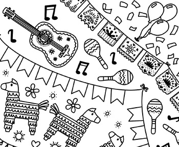 fiesta coloring pages guitar