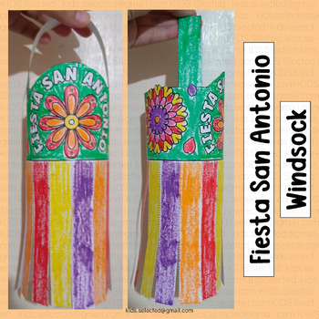 Preview of Fiesta San Antonio Craft Flower Activities Windsock Coloring  Bulletin Board Art
