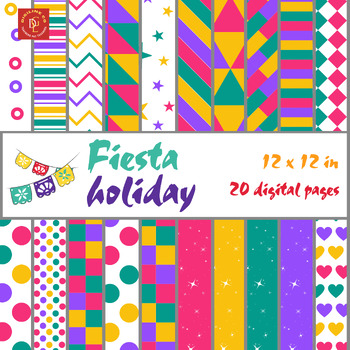 Preview of Fiesta craft Digital paper Mexico Vacation Mexican crafting classroom activities