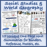 WORLD GEOGRAPHY / SOCIAL STUDIES UNIT SUMMARY ANCHOR CHART