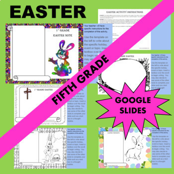 Preview of Fifth 5th Grade GOOGLE Easter Writing Activity Templates