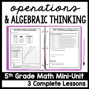 Preview of 5th Grade Operations & Algebraic Thinking Unit Patterns & Numerical Expressions