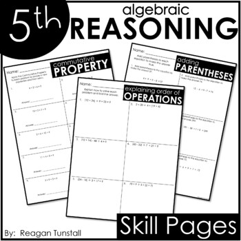 Preview of Fifth Grade Algebraic Reasoning Skill Pages