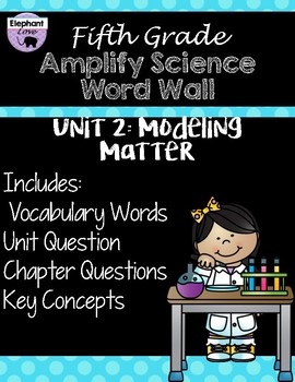 Preview of Fifth Grade: Amplify Science Focus Wall- Unit 2