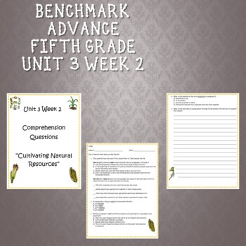 Preview of Fifth Grade Benchmark Advance Unit 3 Week 2 Comprehension Questions