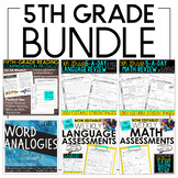 Fifth Grade Bundle: Language, Grammar, Math, and Reading