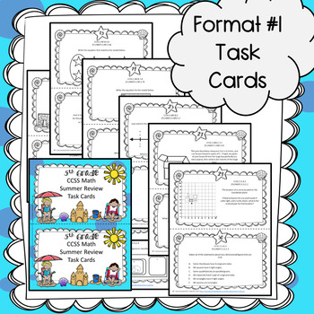 Fifth Grade CCSS Summer Math Review Packet, Task Cards, and Worksheets