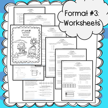 fifth grade ccss summer math review packet task cards and worksheets