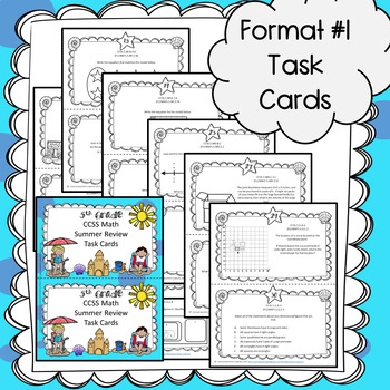 fifth grade ccss summer math review packet task cards and worksheets