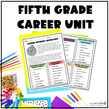 Preview of Fifth Grade Career Unit | Career Interest Inventory | Career Research