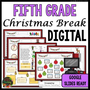 Fifth Grade Christmas Break Packet - Digital - Google Slides Ready