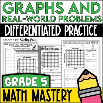 Preview of Coordinate Plane Graphing & Real World Data Grid Worksheets