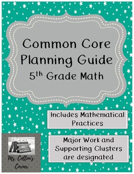 Preview of Fifth Grade Common Core Math Planning Guide