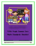 Fifth Grade Common Core Math Standards Checklist